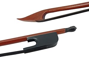 YoungMonic Cello Bow 4/4 Baroque Styled Crafted From Ebony Wood Frog Brazilwood Stick Featuring A Robust and Straight Design