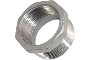 Megairon 1-1/2" Male NPT to 1-1/4" Female NPT Female Reducing/Reducer Bushing Pipe Fitting,Adapter,Stainless Steel SS 304 Hex Bushing