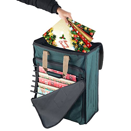 Tiny Tim Totes 83-DT5580 Ultimate Organizer | Premium Holiday Storage for Gift Wrap and Bags | Green - Thumbnail 3