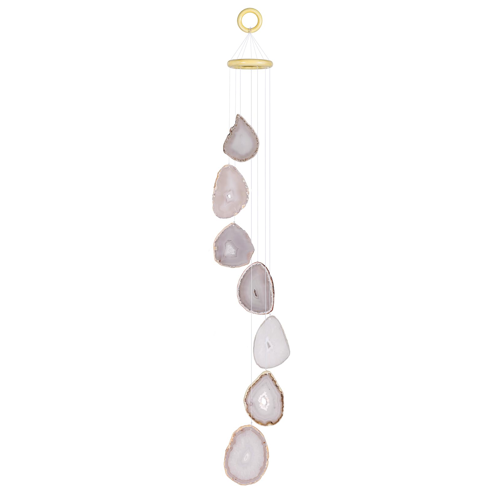 KYEYGWO Agate Sliced Geode Wind Chime Sun Catcher Crystal Stone for Indoor Outdoor Home Garden Decoration