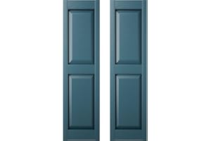EKENA MILLWORK Builders Edge 12 in. W x 40 in. H, Custom Two Equal Panels, Raised Panel Shutters, Includes Matching Installation Spikes (Per Pair), 166 - Midnight Blue