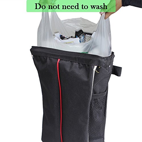 Follicomfy Car Waterproof Trash Can Auto Seat Back Storage Garbage Bag Container - Thumbnail 2