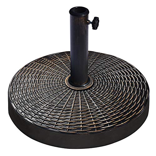 EliteShade Umbrella Base Stand Market Patio Outdoor Heavy Duty Umbrella Holder with Rattan Patte ...