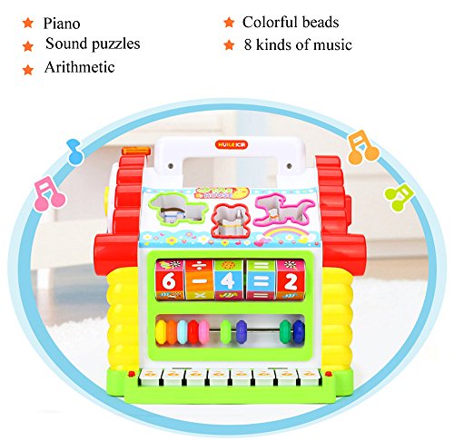rolimate Electronic Geometric Shape & Colors Pairing Blocks Educational Learning Toys, Musical Activity Play Center House With Counting Help/Know Animals/Electronic Piano/Open Door/Etc - Thumbnail 4