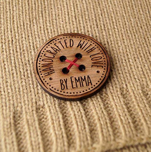 image for KMK Studio Custom wooden buttons, personalized wooden buttons, wooden 