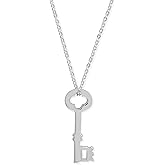 Boma Jewelry Sterling Silver Key Pendant Necklace, 18 Inches