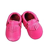 Baby Moccasins - Leather Tassels Infant Toddler Pre-walker Crib Shoe (Pink) (12-18 month)