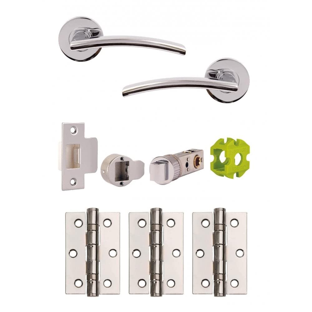 Jigtech JTB71005 Sabre Door Pack-Latch-Polished Chrome, 57mm