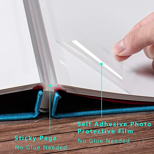Self Adhesive Photo Album HoneyTolly Magnetic Scrapbook Album Length 11 x Width 10.6 (Inches) 40 Pages Linen Hardcover DIY Memory Anniversary Book with A Metallic Pen and DIY Accessories Kits (Blue) - Thumbnail 3