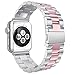 Seinit Stainless Steel Watch Band Replacement Strap Compatible with Apple Watch Series 6/5/4/3/2/1 40mm/38mm, Silver/Rose Gold