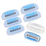 Amazon Brand – Solimo 5-Blade Razor Refills for Women, 6 Refills (Fits Solimo Razor Handles only)