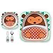 Skip Hop Baby Zoo Little Kid and Toddler Feeding Melamine Divided Plate and Bowl Mealtime Set, Multi Hudson Hedgehog
