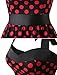 DRESSTELLS Vintage 1950s Rockabilly Polka Dots Audrey Dress Retro Cocktail Dress Black Red Dot M
