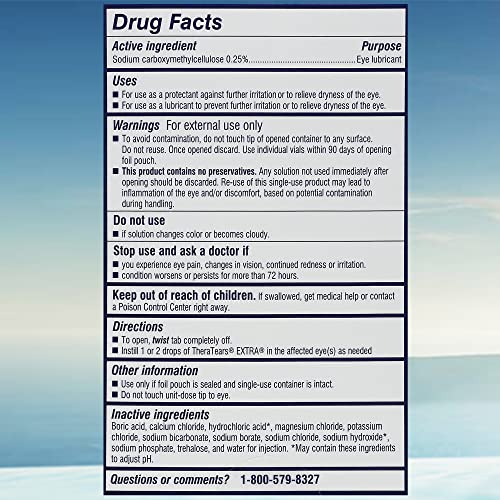THERATEARS EXTRA DRY EYE THERAPY LUBRICANT EYE DROPS PRESERVATIVE FREE 30CT, 30 COUNT
