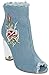JJF Shoes Women Robin Blue Denim Zipper Frayed Frizzy Floral Embroidered Block Clear Perspex Heel Ankle Bootie-6.5