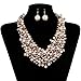 IPINK Fashion Women Big Faux Pearl Multi Strand Chunky Evening Jewelry Set