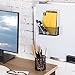 MyGift Matte Black Metal Magnetic Marker Holder for Whiteboard, Office Supplies and Accessory Storage Mesh Baskets for Fridge, Set of 6