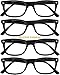 Success Eyewear Reading Glasses Quality Readers Spring Hinge Glasses for Reading for Men and Women Set of 4 Shiny Black 3