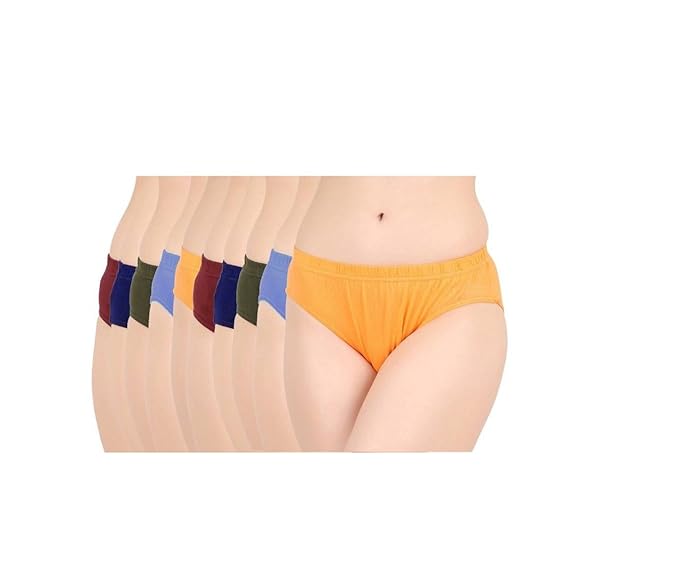 Womens Cotton Multicolor Panty Pack of10