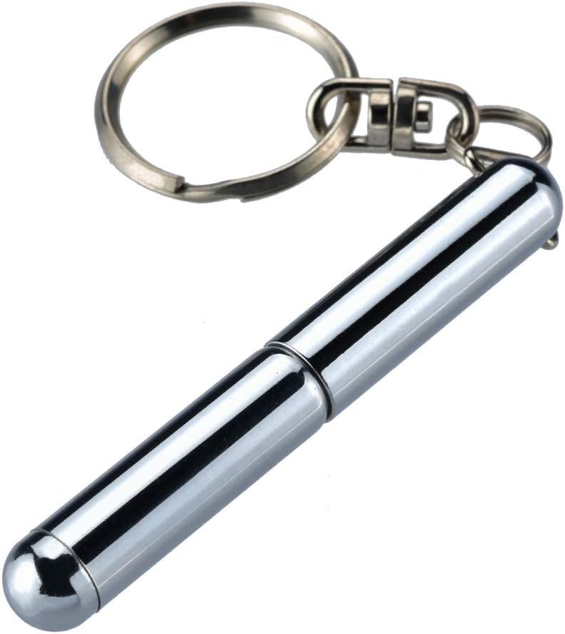 YJYdada Mini Metal Key Ring Stainless Steel Telescopic Pen Keyring telescoping Pen Tool (Silver)