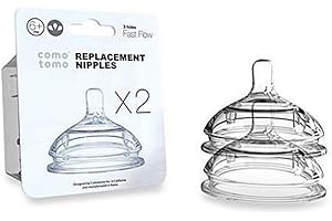 Comotomo 2 Pack Silicone Replacement Nipple, 6+ Months
