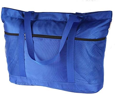 Large Foldable Beach Bag With Zipper - XL Foldable Tote Bag For Travel And Shopping - Large Tote Bag With Many Pockets 1 Large Foldable Beach Bag With Zipper - XL Foldable Tote Bag For Travel And Shopping - Large Tote Bag With Many Pockets