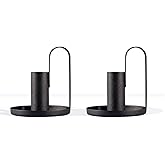 Taper Candle Holders, Candlestick Set of 2, Anti Rust Retro Iron Vintage Candelabra Stand Candlelight Dinner Party Kitchen Home Decoration