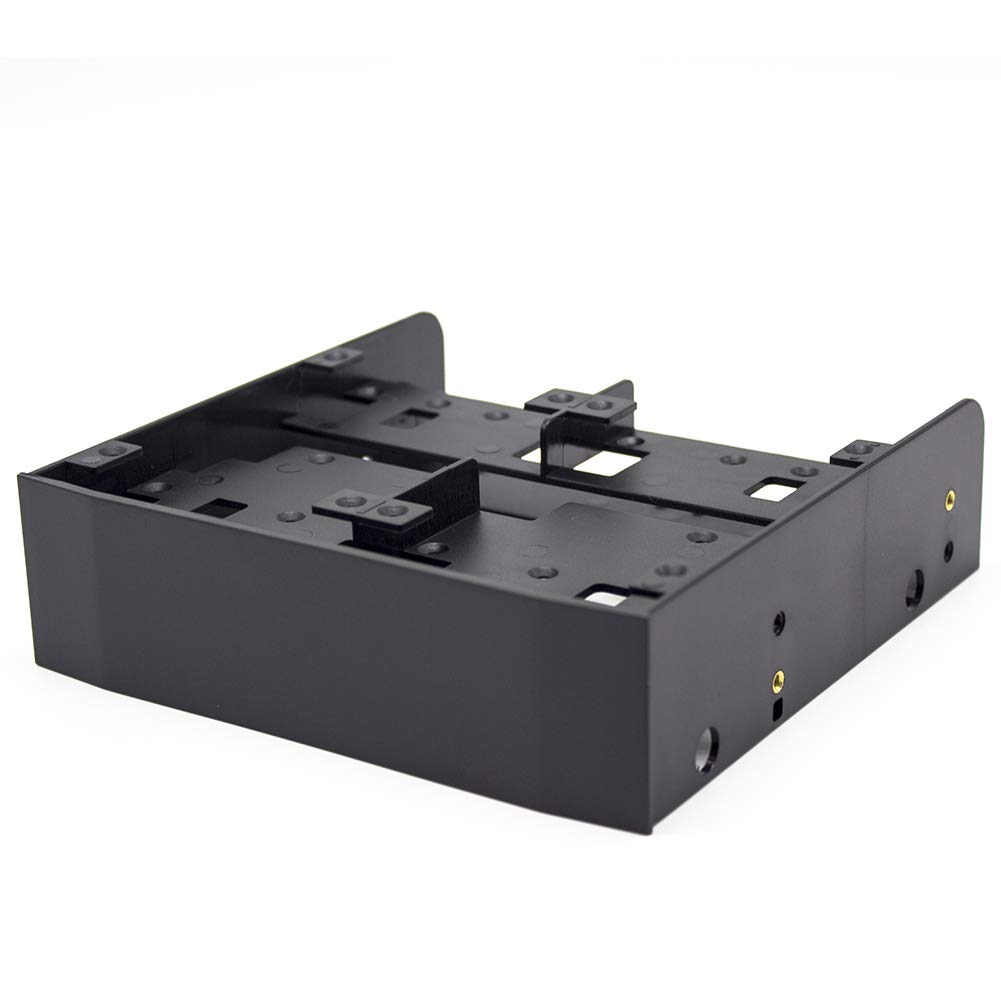 Dioche 5.25 to 3.5 Dual Drive Bay 2.5" / 3.5" HDD/SSD to 5.25" For Cd Dvd Rom Optical Engineering Plastics Black 2.5/3.5/5.25 Floppy Computer Mounting Bracket