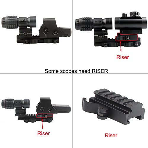 Bumlon Magnifying Scope 3X30mm Focus Adjustable with Flip up Mount Picatinny Weaver Rail