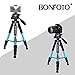 BONFOTO Q111 Camera Tripod 55-inch Compact Lightweight Travel Tripod with Phone Holder Mount for YouTube Phone Live Broadcast Live Chat Projector Gopro and DSLR Canon EOS Nikon Sony Samsung(Blue)