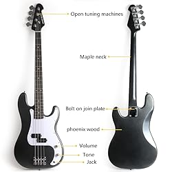 Demusea DPB-30 Full Size 4 Strings Electric Bass