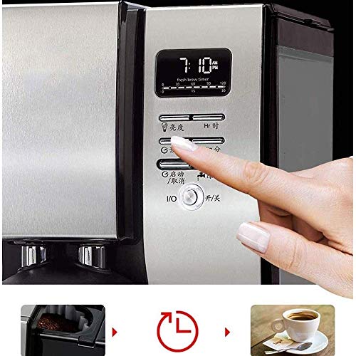 GUOXY Kaffeemaschine, Filterkaffeemaschine, Bean To Cup Grind Und Glaskaraffe, 1.2L Reisen Kaffeemaschine, Permanent… – Bild 5