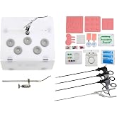 Grissozz Animal Abdominal Cavity Flat Trainer Simulator Training Box Teaching Module Kits with 30&deg; Camera, V2 Handle Pliers