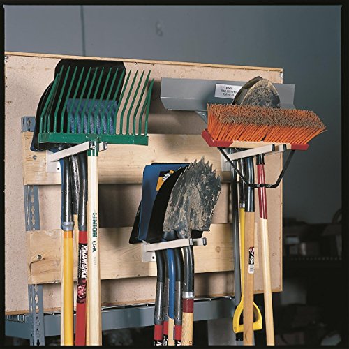GEMPLER'S Original Wall-Mounted Steel Long-Handled Tool Tidy Storage Rack, 12 Inch Depth Bars for Safely Hanging and Storing Brooms Shovels Garden Rakes Hose Pipes Spades & General Work Tools