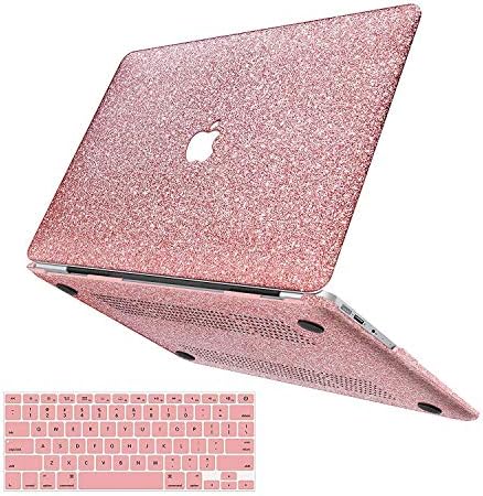 Belk MacBook Air 13" 2018 Case A1932, 2 in 1 Bling Crystal Smooth Ultra-Slim Light Weight PC Hard Case with Keyboard Cover for MacBook Air 13 with Retina & Touch ID 2018 Release - Shining Rose Gold