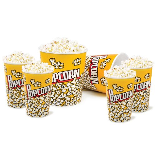 Popcorn Cups Set with 2 x Large Cups & 4 x Medium Cups Popcorn