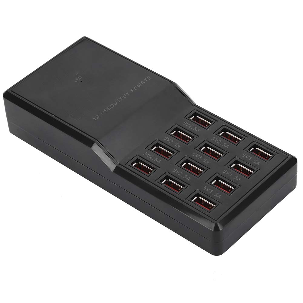 12-port USB Mobile Phone Charger Multi Fast Charger USB Charging Station Hub AC to DC New Multi-function Smart Charger 5V 3.5A 2.1A Cell Phone Desktop Charging Dock for Tablet, PC, Phone(Black UK)