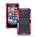 ElBolt 3 in 1 Bundle Nokia Lumia 635 / Nokia Lumia 630 Armor Grenade Stand Hard Gel Case - Hot Pink with Free Ultra-Sensitive Stylus Pen and Premium Screen Protector by BeautyCentral TM