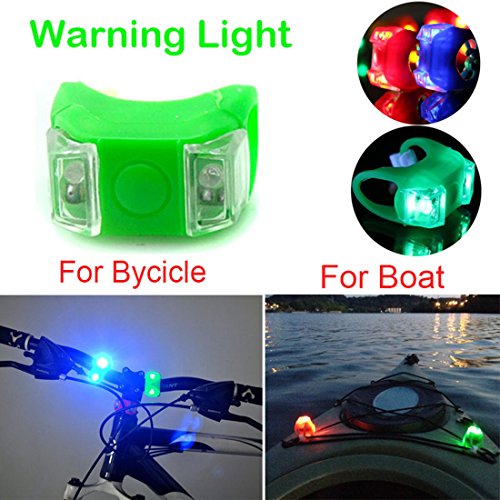Botepon 2Pcs 2017 New Bicycle Boat Warning Light Signal Light Waterproof with 3 Modes for Riding Sailing Runing Climbing WaterproofGreen