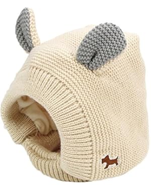 Baby Girl Boy Knitted Hat Cap Cute Dog Design Beanies Warm