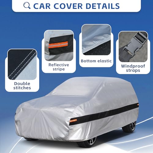 Holthly Funda de Coche de 10 Capas para Chevrolet Suburban(1973-2024),Fundas de Coche para automóviles para Todo Tipo de Clima, Impermeable, protección contra el Sol, la Nieve, la Lluvia,el Viento,el