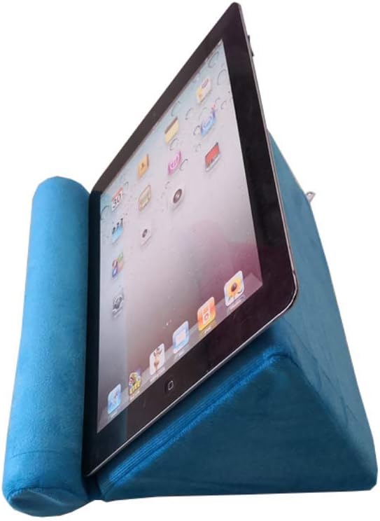 KaptinKaptin Tablet Pillow, Mini Tablet Computer Holder Sofa, Reading Stand, Tablet Stand, Desktop Stand Holder for Tablet, Pad, Book, Magazines (Blue)