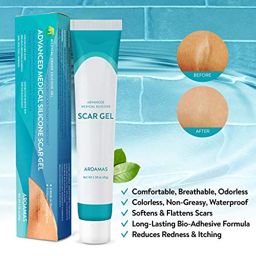Aroamas Silicone Scar Gel, 45g, Silicone Scar Gel for Surgical Scars