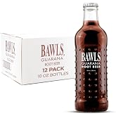 BAWLS Guarana Root Beer, BAWLS Guarana Drink, Guarana Soda, Guarana Fueled Soda for Energy, High Energy Caffeinated Drink, 10oz 12 Pack Glass Bottles
