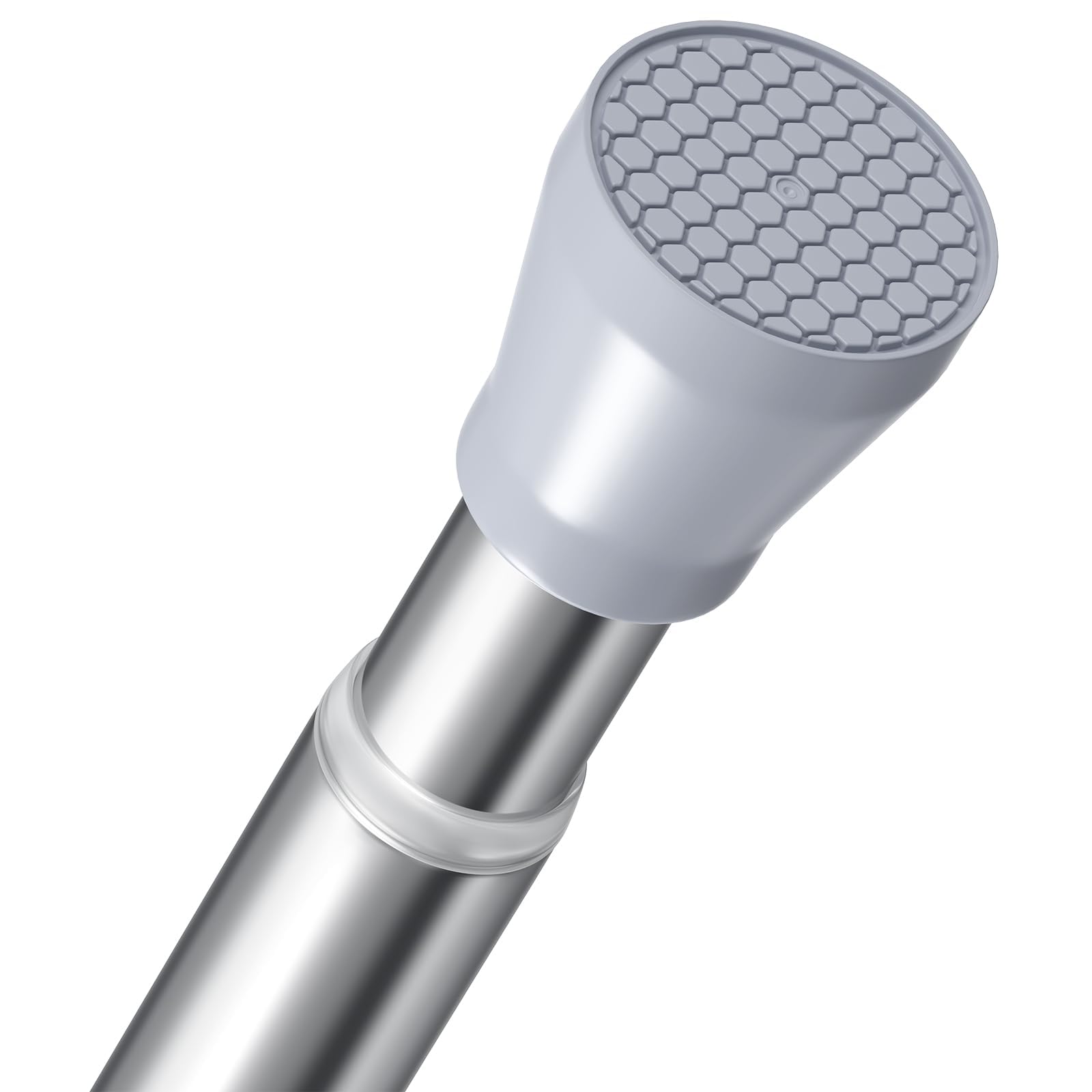 Zipglo1pcs Shower Curtain Pole Silver, Extendable Curtain Pole 75-162 Cm Shower Curtain Rod No Drill Adjustable Curtain Rod for Kitchen, Closet, Bathroom, Doorway