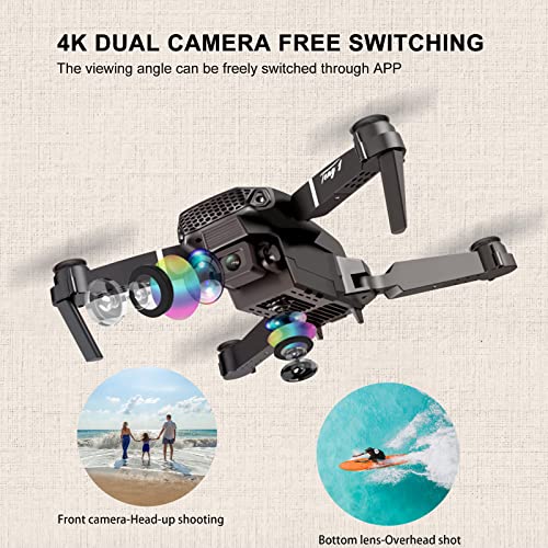 Drones with Dual Camera for Adults Beginners ,Foldable RC Quadcopters