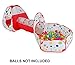 Polka Dot Children 3pcs Pop-up Pool-Tunnel-Teepee Play Tent, Easy Folding Kids Play Tent, Outdoor Gamehouse Toy Hut & Ocean Ball Pool with Basketball Hoop,Cubby-Tube-Teepee Kids Adventure Station