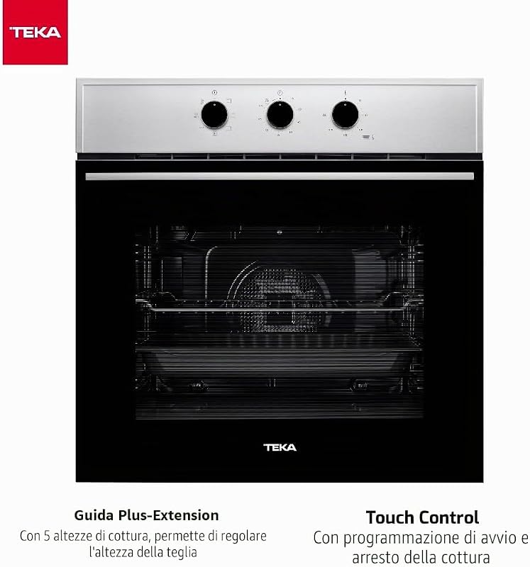 Forno multifunzione 60 cm, sistema di pulizia HydroClean ECO, 6 modalità di cottura, 5 altezze di cottura, 1 vassoio e 1 griglia, classe A, modello HSB 615 S