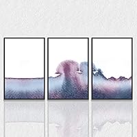 3 Piece Framed Canvas Wall Art Abstract Watercolor Painting Canvas Prints Home Artwork Decoration for Living Room,Bedroom - 16