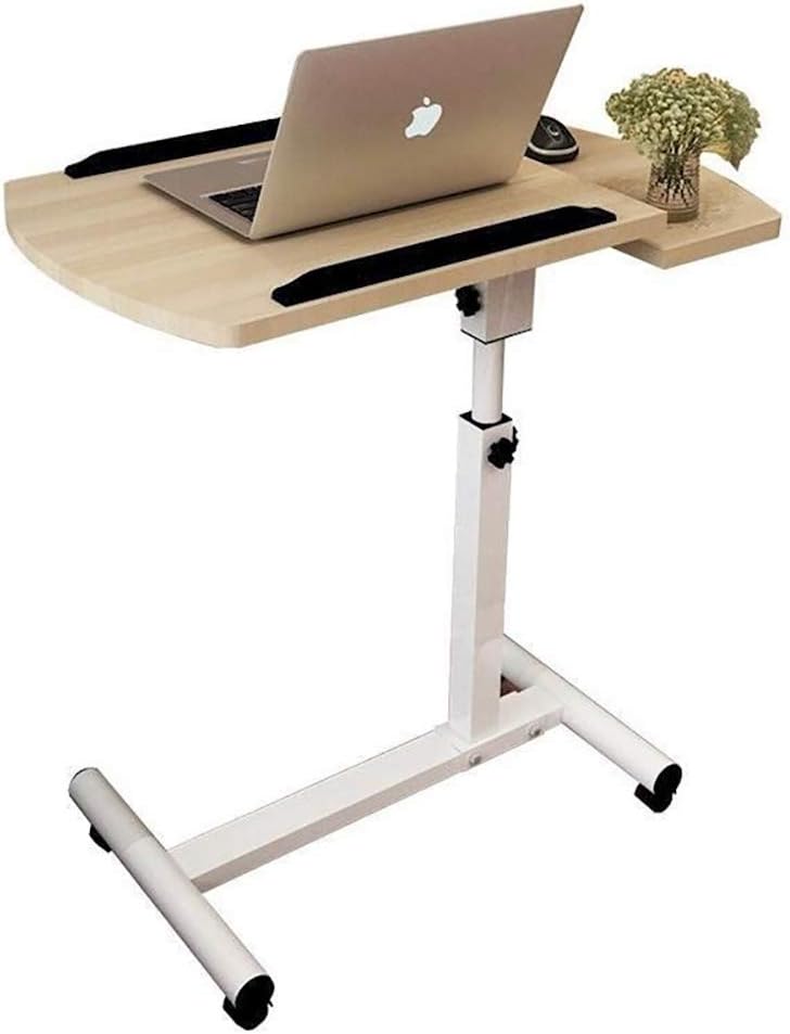 SAHRY Portable Laptop Stand Desk Cart with Mouse Board, Lockable Casters, Adjustable Height, Swivel and 180° Tilt, 60 x 40